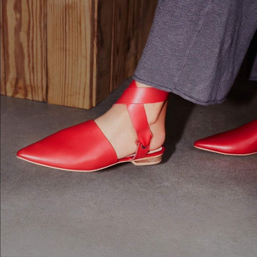 Free People Gold Rush Flats in Cherry Size eu 37 - Picture 2 of 8